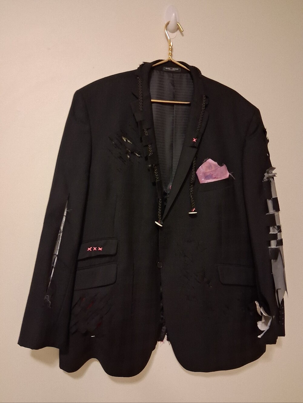 Deconstructed Suit Jacket Distressed Trash N Slash Mens Blazer Jacket DIY PUNK